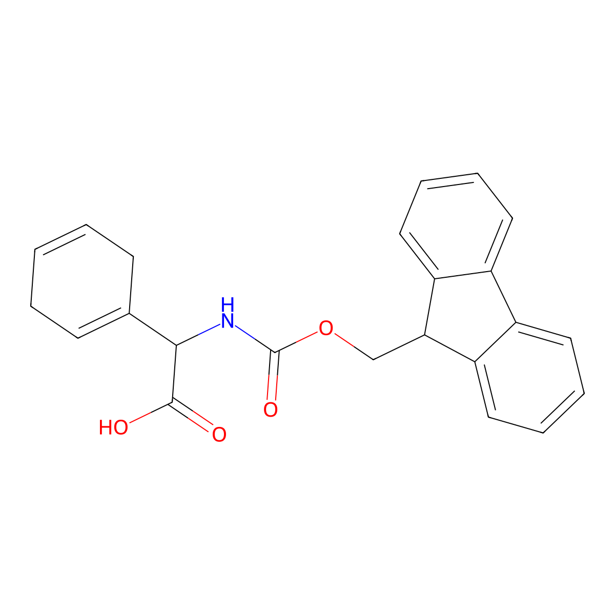 Fmoc-2,5-dihydro-d-phenylglycine molecular structure, CAS 1217852-98-6