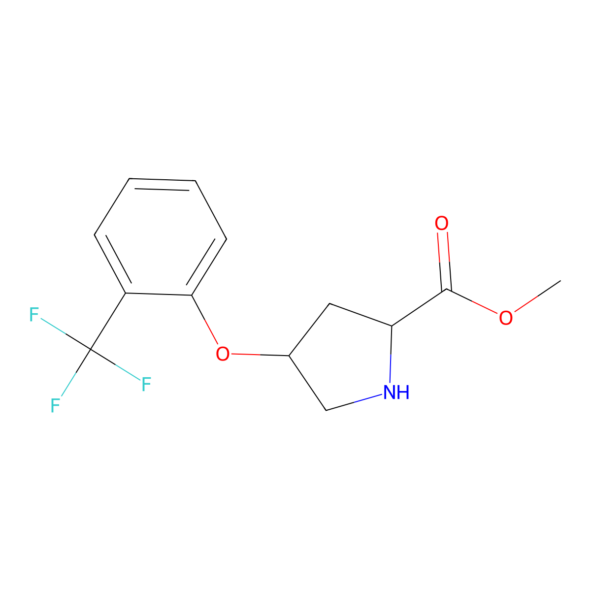 Methyl (2S,4S)-4-[2-(trifluoromethyl)phenoxy]-2-pyrrolidinecarboxylate molecular structure, CAS 1217853-18-3