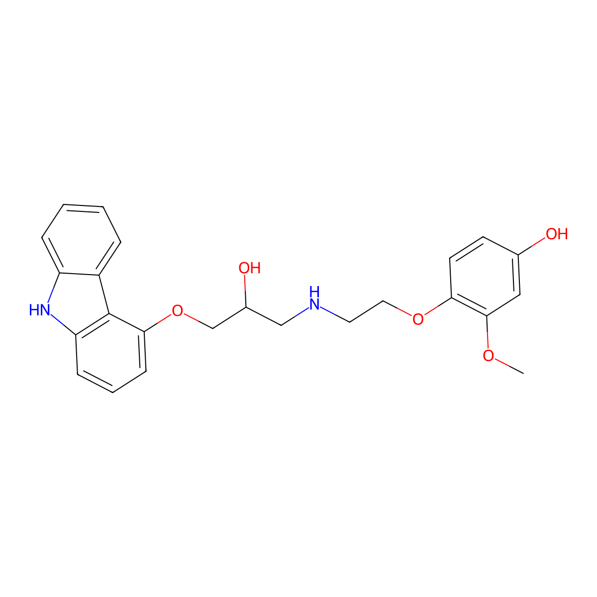 4-Hydroxycarvedilol, (S)- molecular structure, CAS 1217853-93-4