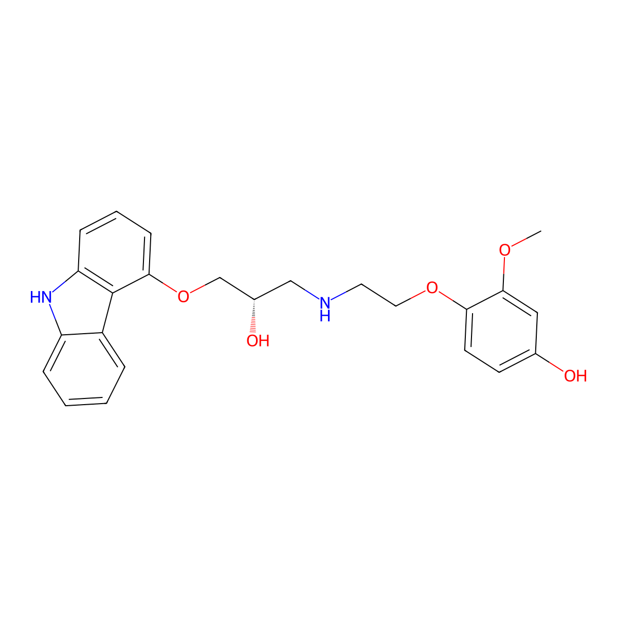 4-Hydroxycarvedilol, (S)- molecular structure, CAS 1217853-93-4