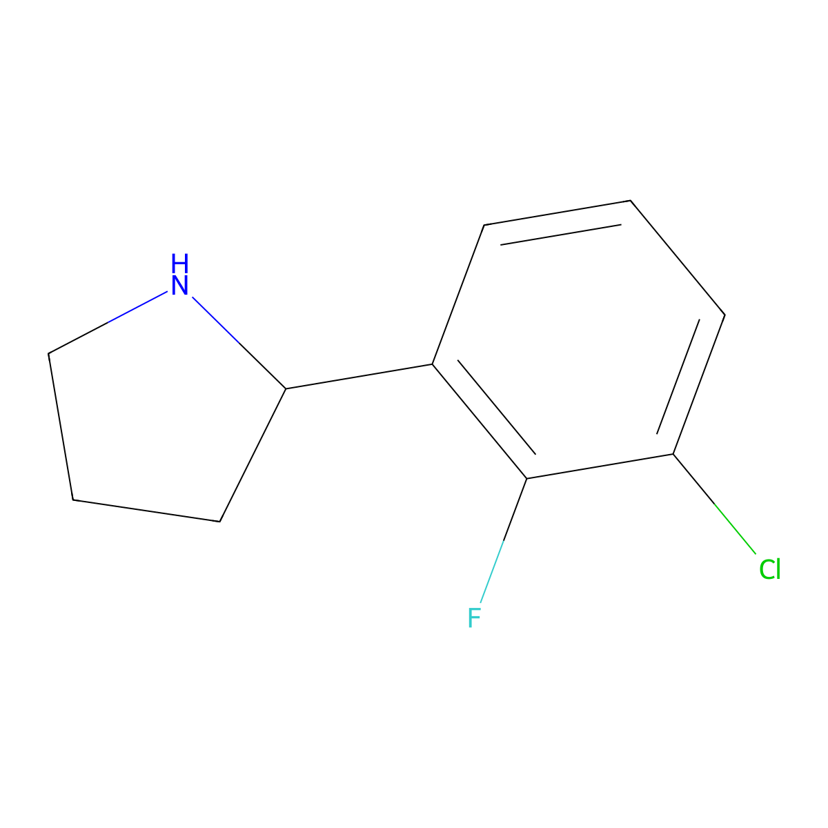 (S)-2-(3-Chloro-2-fluorophenyl)pyrrolidine molecular structure, CAS 1217854-91-5