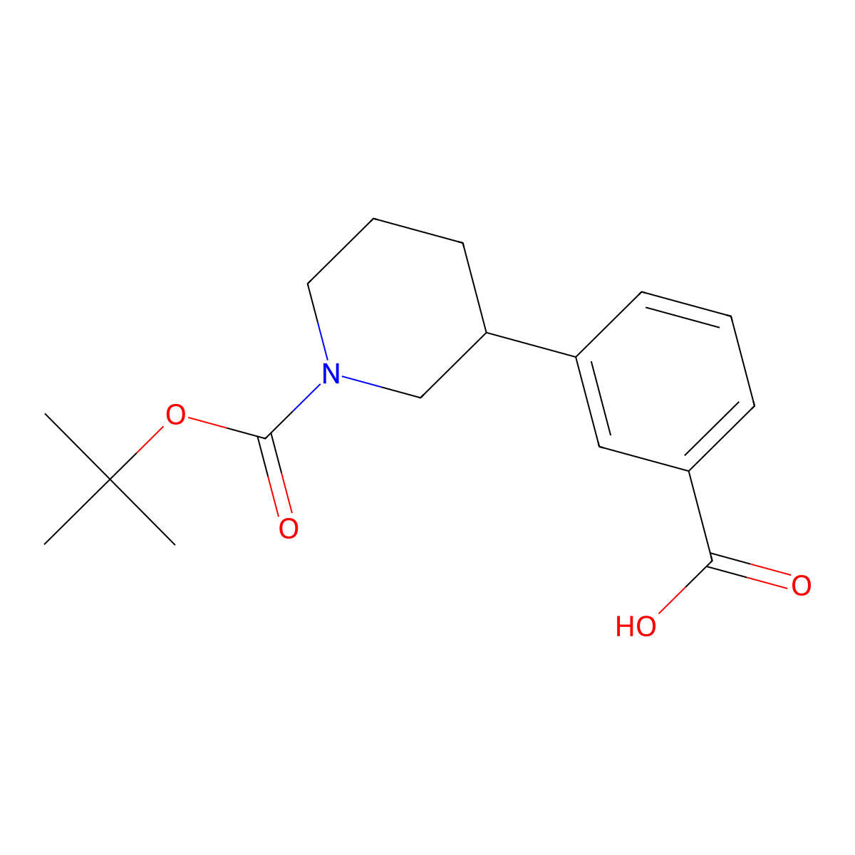 1-(1,1-Dimethylethyl) (3S)-3-(3-carboxyphenyl)-1-piperidinecarboxylate molecular structure, CAS 1217856-23-9