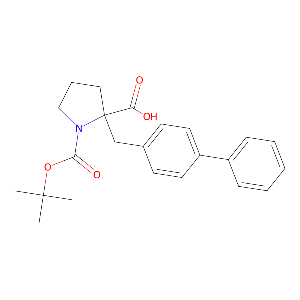 Boc-(S)-alpha-(4-biphenylmethyl)-proline molecular structure, CAS 1217857-74-3