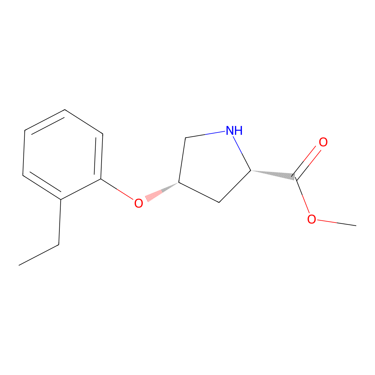 Methyl (2S,4S)-4-(2-ethylphenoxy)-2-pyrrolidinecarboxylate molecular structure, CAS 1217857-92-5