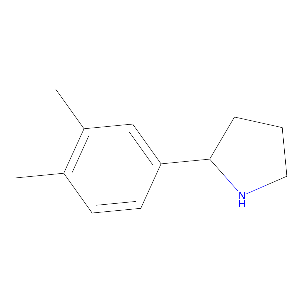 (S)-2-(3,4-Dimethylphenyl)pyrrolidine molecular structure, CAS 1217858-49-5