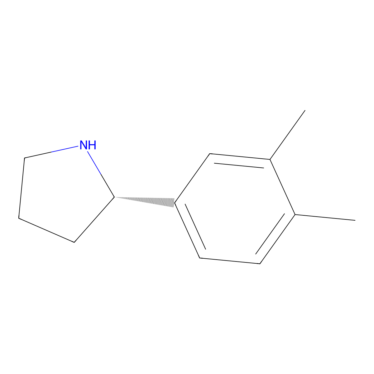 (S)-2-(3,4-Dimethylphenyl)pyrrolidine molecular structure, CAS 1217858-49-5