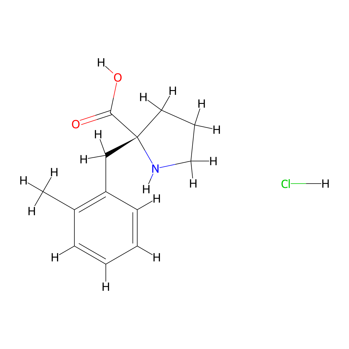 (R)-2-(2-Methylbenzyl)pyrrolidine-2-carboxylic acid hydrochloride molecular structure, CAS 1217859-15-8