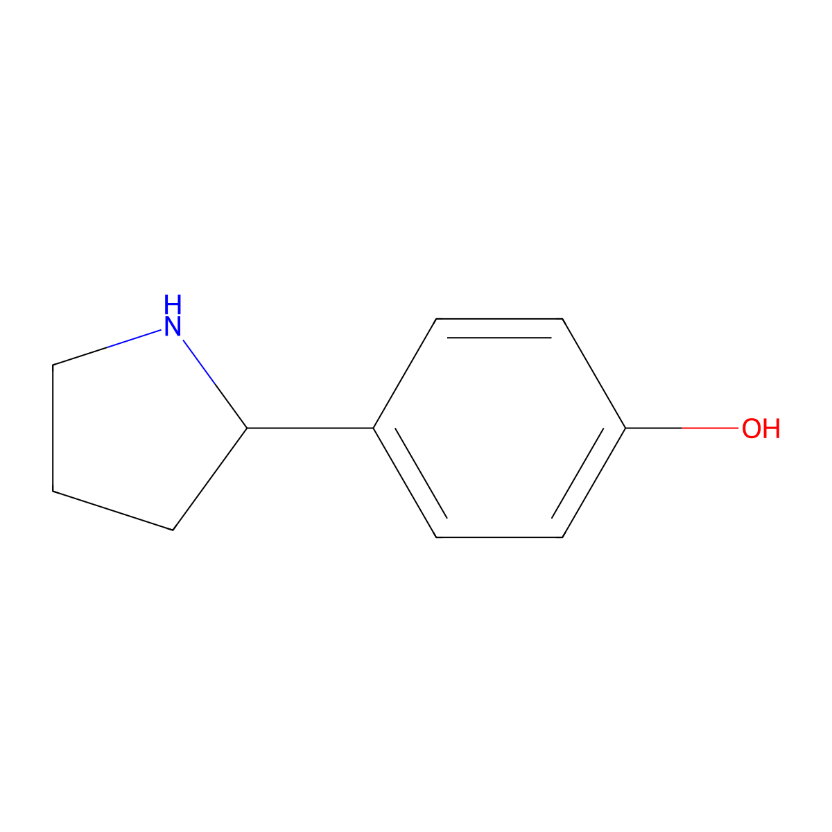 (S)-4-(Pyrrolidin-2-YL)phenol molecular structure, CAS 1217859-75-0
