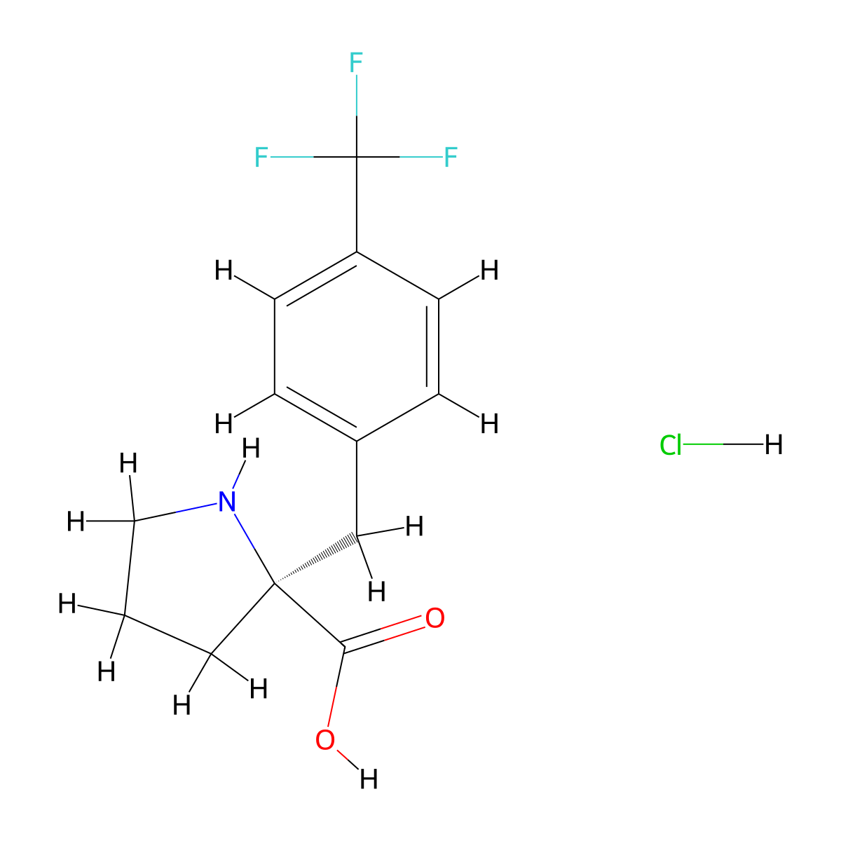 (S)-2-(4-(Trifluoromethyl)benzyl)pyrrolidine-2-carboxylic acid hydrochloride molecular structure, CAS 1217861-80-7