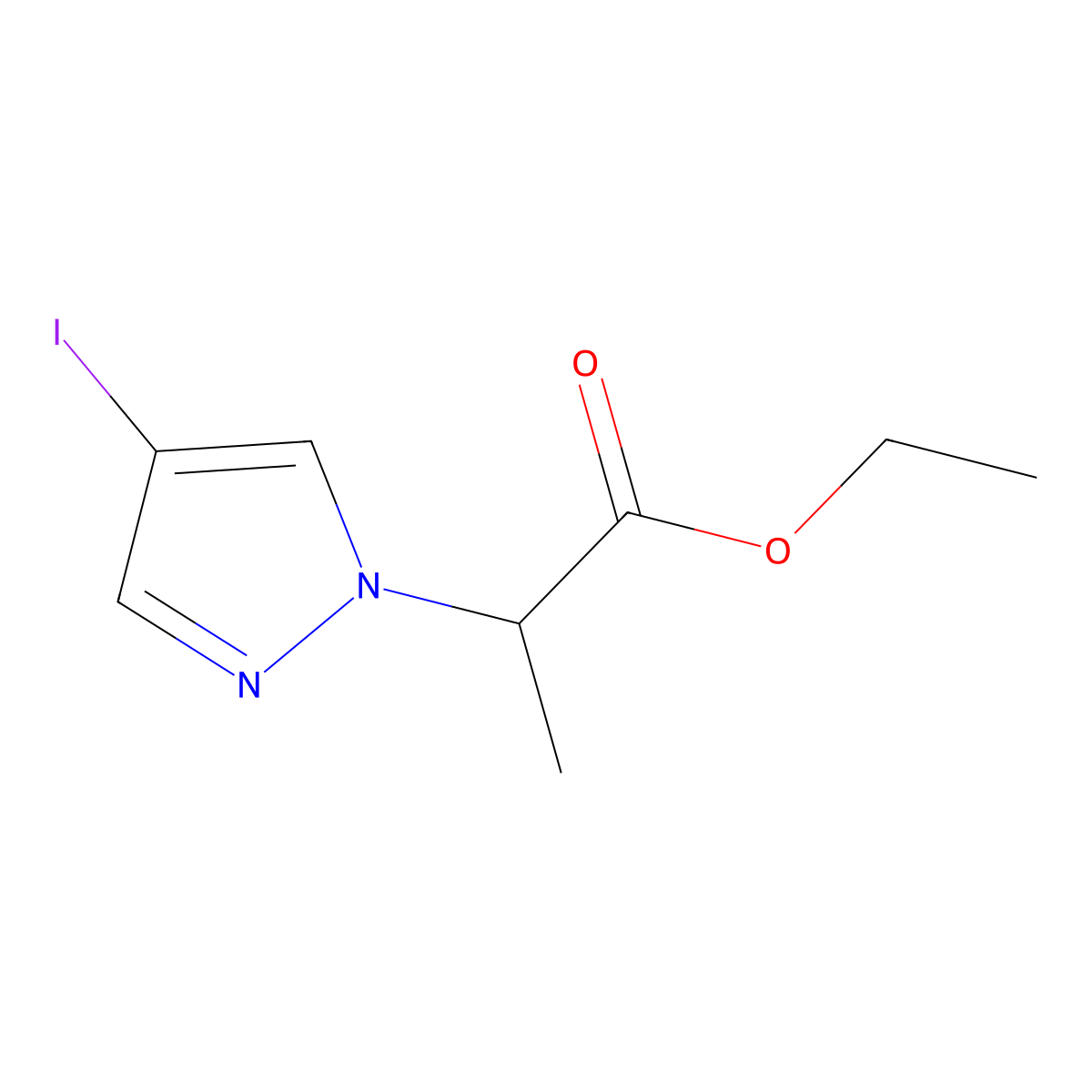 ethyl 2-(4-iodo-1H-pyrazol-1-yl)propanoate molecular structure, CAS 1217862-33-3