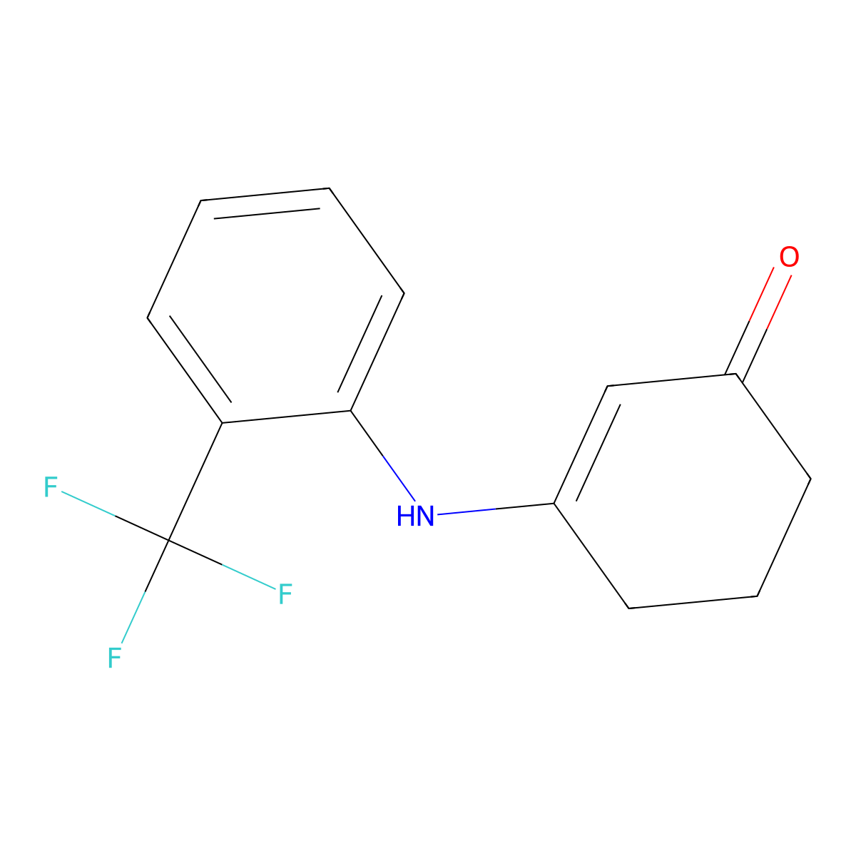 3-{[2-(Trifluoromethyl)phenyl]amino}cyclohex-2-en-1-one molecular structure, CAS 1217862-36-6