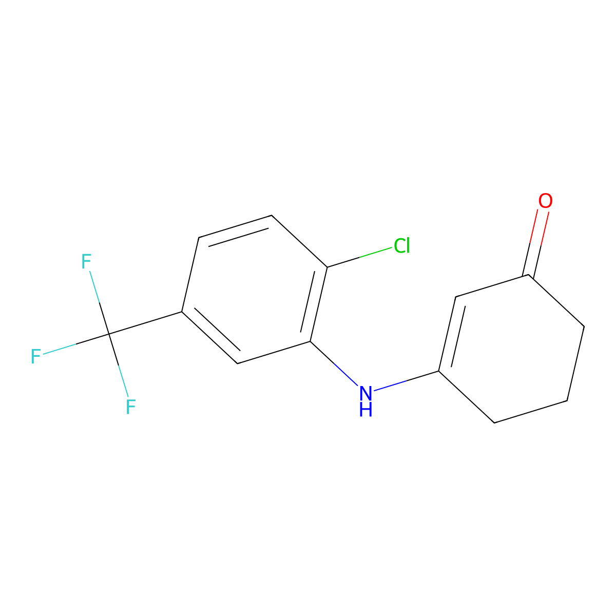 3-{[2-Chloro-5-(trifluoromethyl)phenyl]amino}cyclohex-2-en-1-one molecular structure, CAS 1217862-41-3