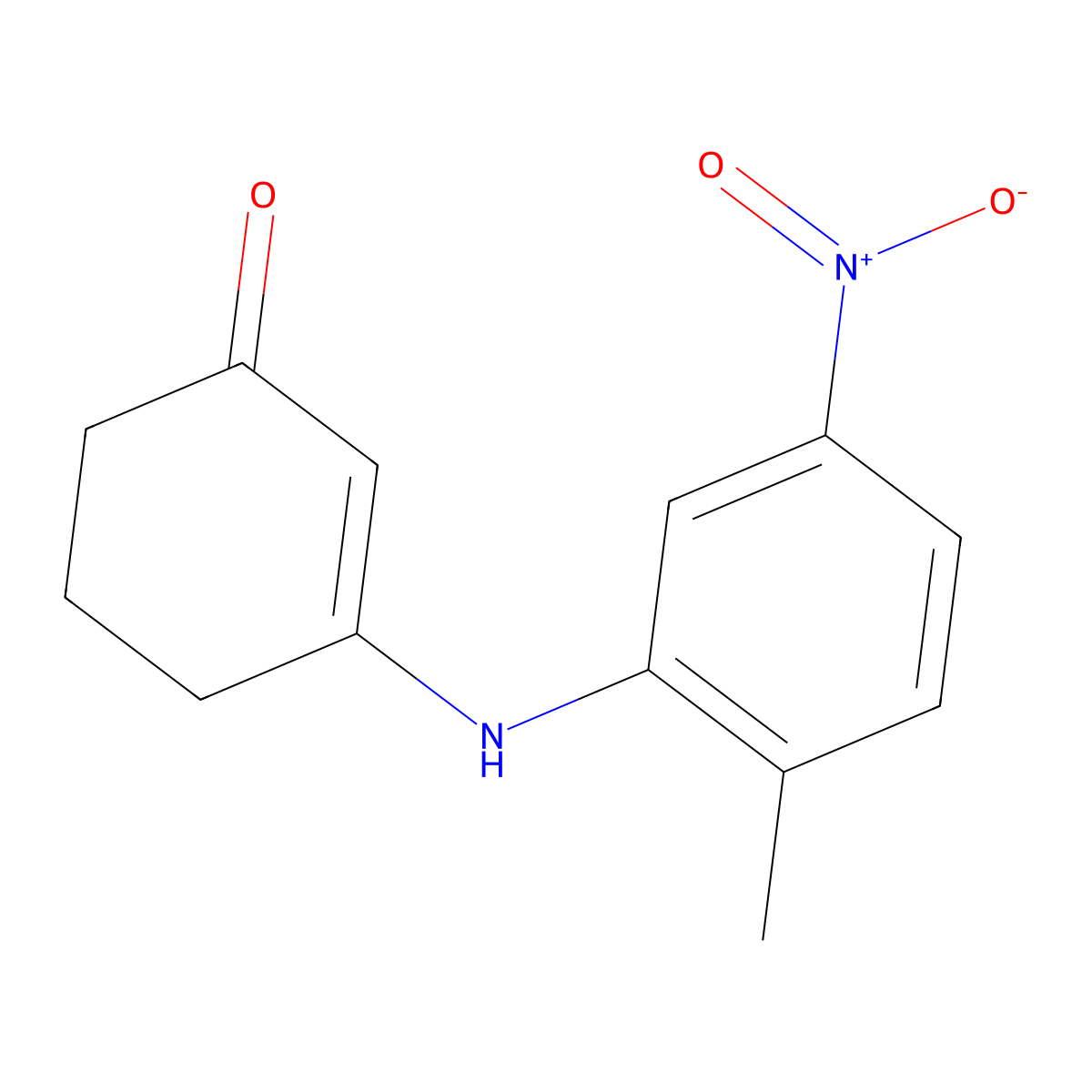3-[(2-Methyl-5-nitrophenyl)amino]cyclohex-2-en-1-one molecular structure, CAS 1217862-42-4
