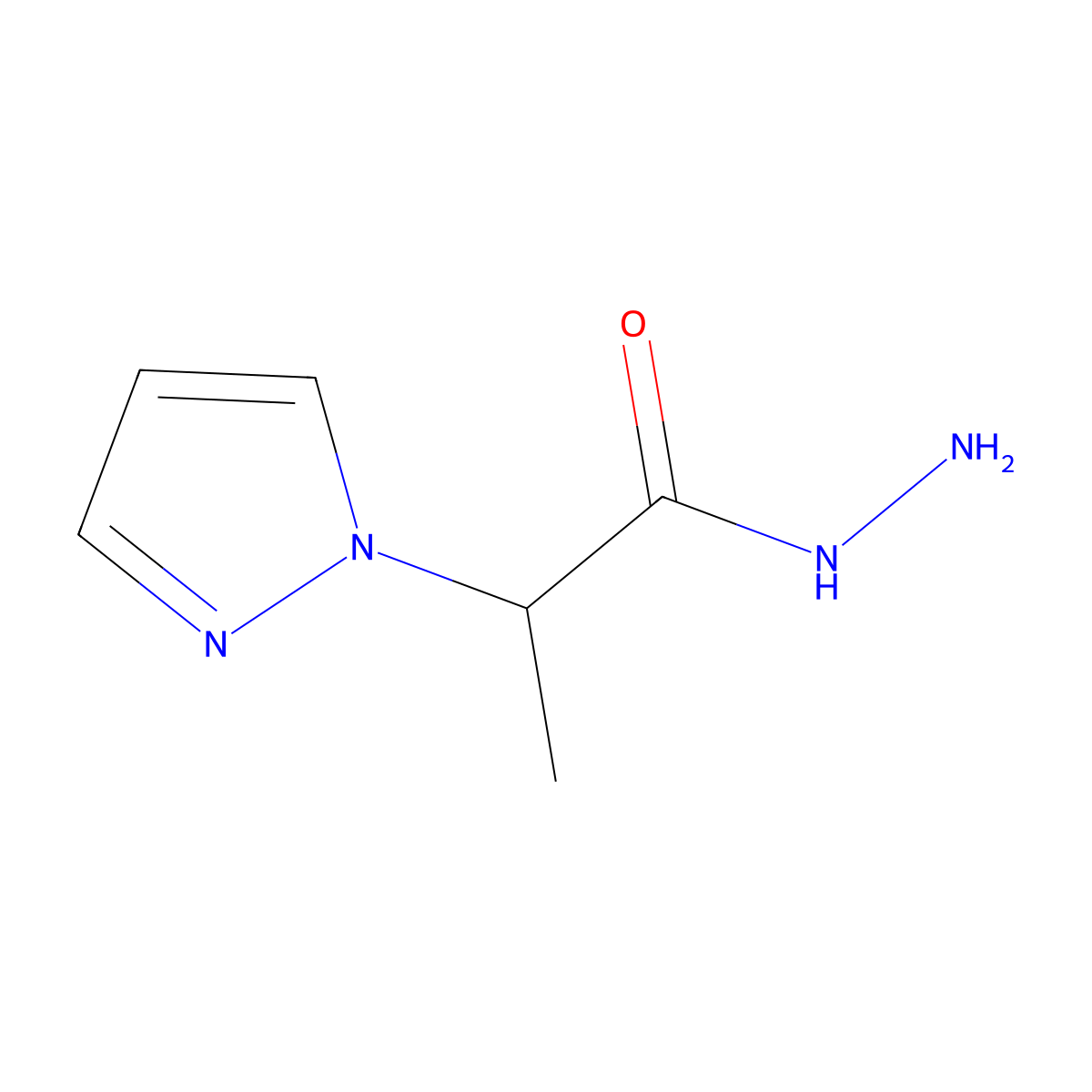2-(1H-Pyrazol-1-yl)propanehydrazide molecular structure, CAS 1217862-45-7