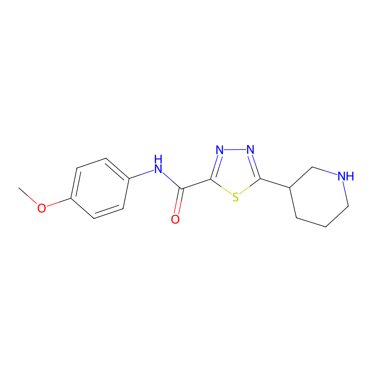 N-(4-methoxyphenyl)-5-piperidin-3-yl-1,3,4-thiadiazole-2-carboxamide molecular structure, CAS 1217862-53-7