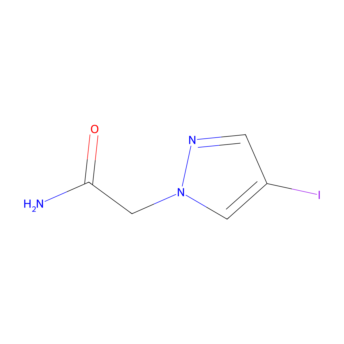 2-(4-iodo-1H-pyrazol-1-yl)acetamide molecular structure, CAS 1217862-55-9