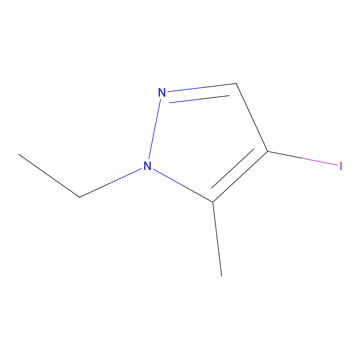 1-ethyl-4-iodo-5-methyl-1H-pyrazole molecular structure, CAS 1217862-56-0