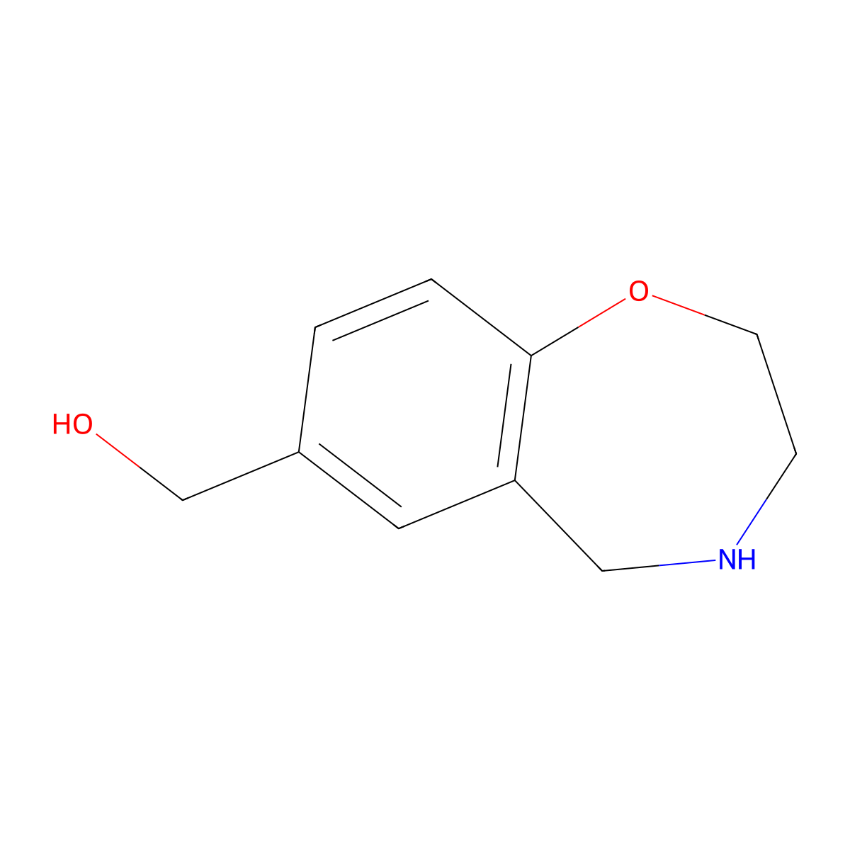 2,3,4,5-Tetrahydro-1,4-benzoxazepin-7-ylmethanol molecular structure, CAS 1217862-58-2