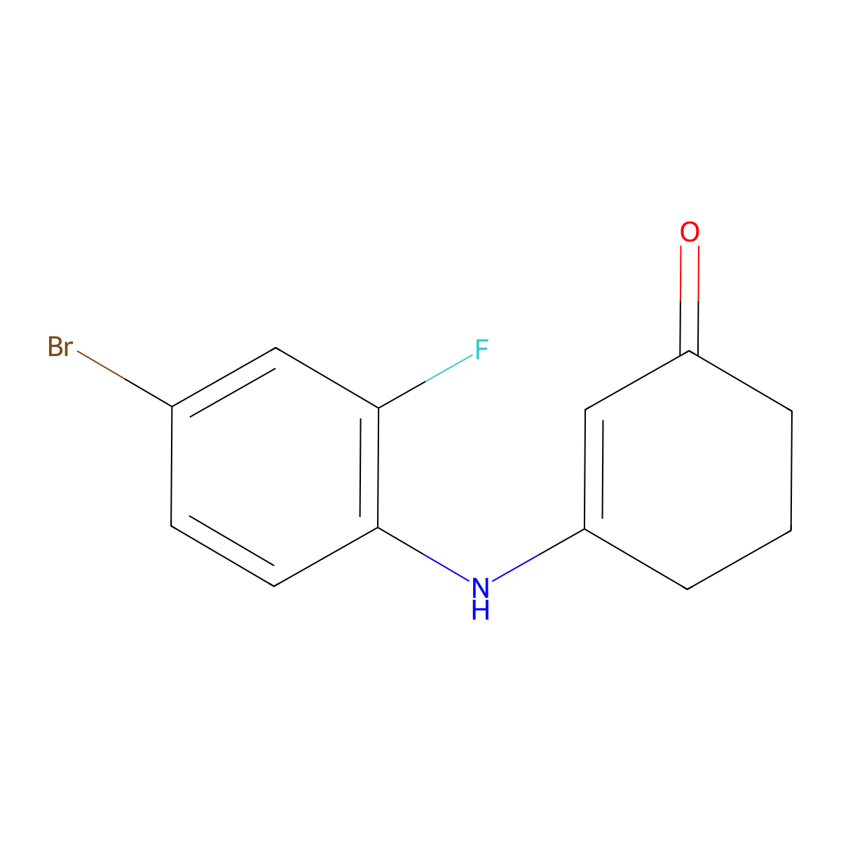3-[(4-Bromo-2-fluorophenyl)amino]cyclohex-2-en-1-one molecular structure, CAS 1217862-60-6