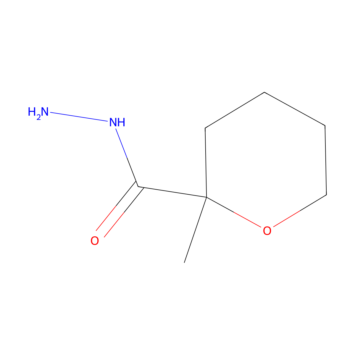 2-methyltetrahydro-2H-pyran-2-carbohydrazide molecular structure, CAS 1217862-65-1