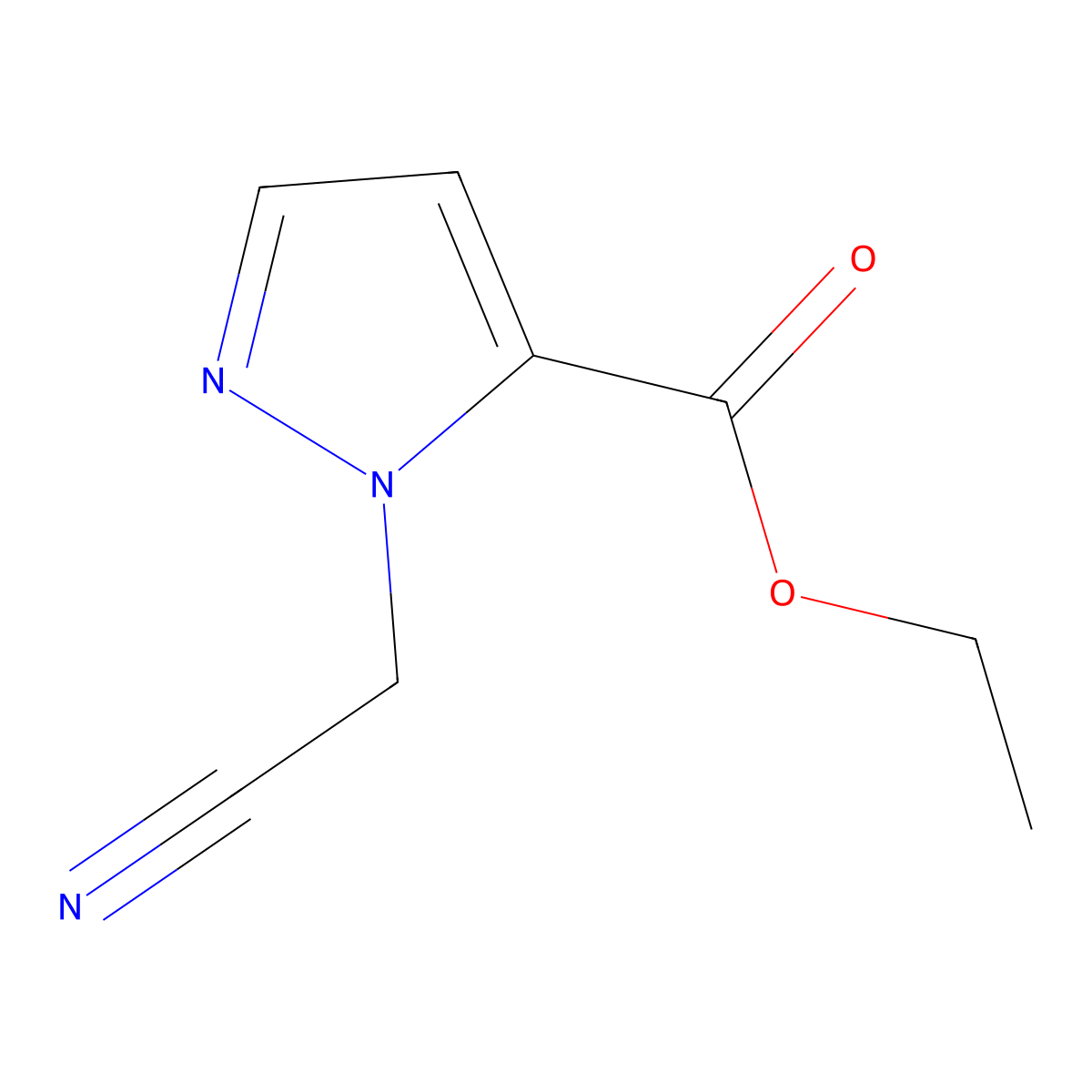 ethyl 1-(cyanomethyl)-1H-pyrazole-5-carboxylate molecular structure, CAS 1217862-66-2