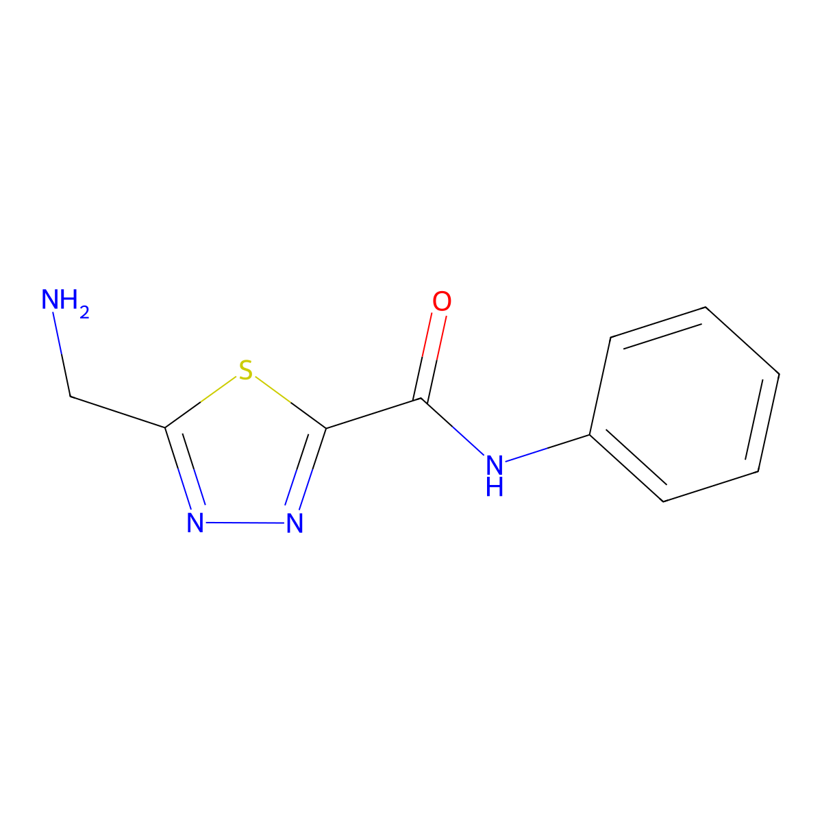 5-(aminomethyl)-N-phenyl-1,3,4-thiadiazole-2-carboxamide molecular structure, CAS 1217862-67-3