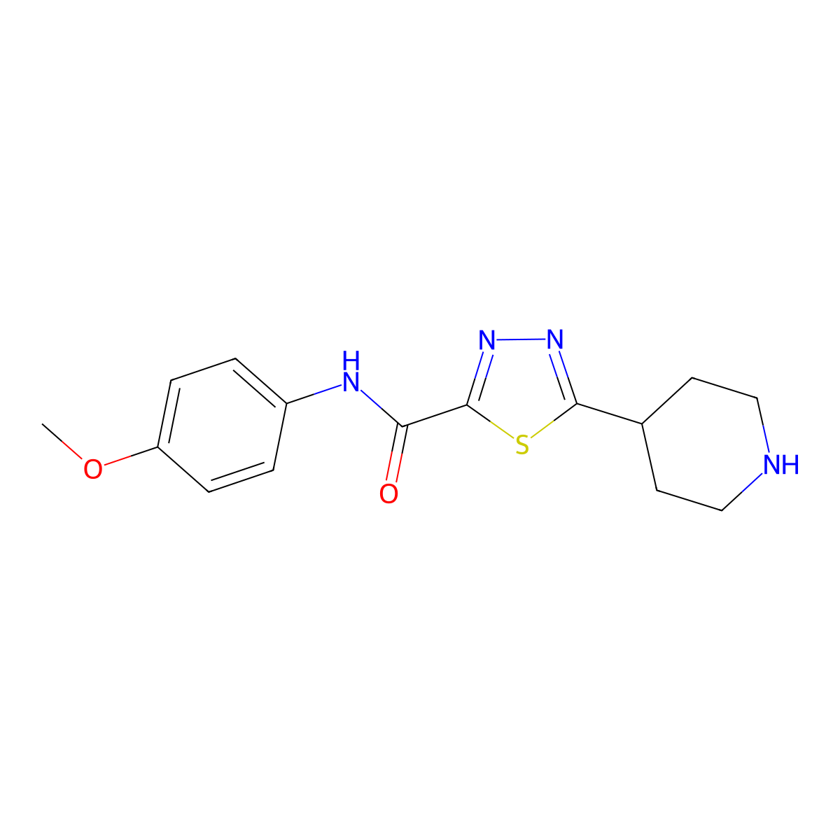 N-(4-methoxyphenyl)-5-piperidin-4-yl-1,3,4-thiadiazole-2-carboxamide molecular structure, CAS 1217862-68-4