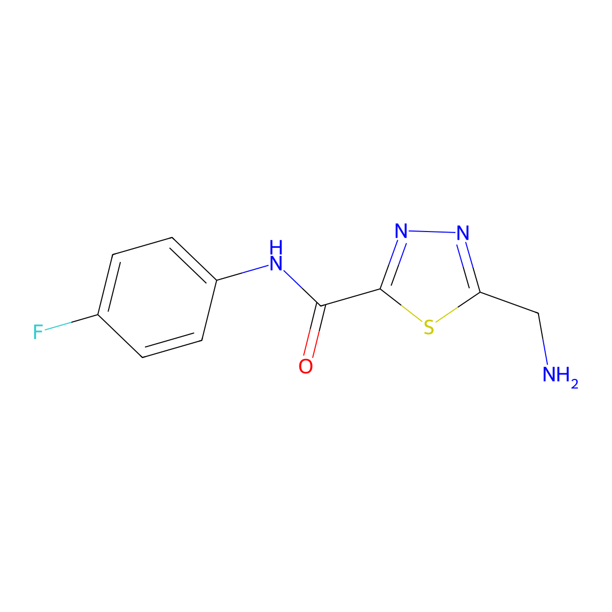 5-(Aminomethyl)-N-(4-fluorophenyl)-1,3,4-thiadiazole-2-carboxamide molecular structure, CAS 1217862-69-5