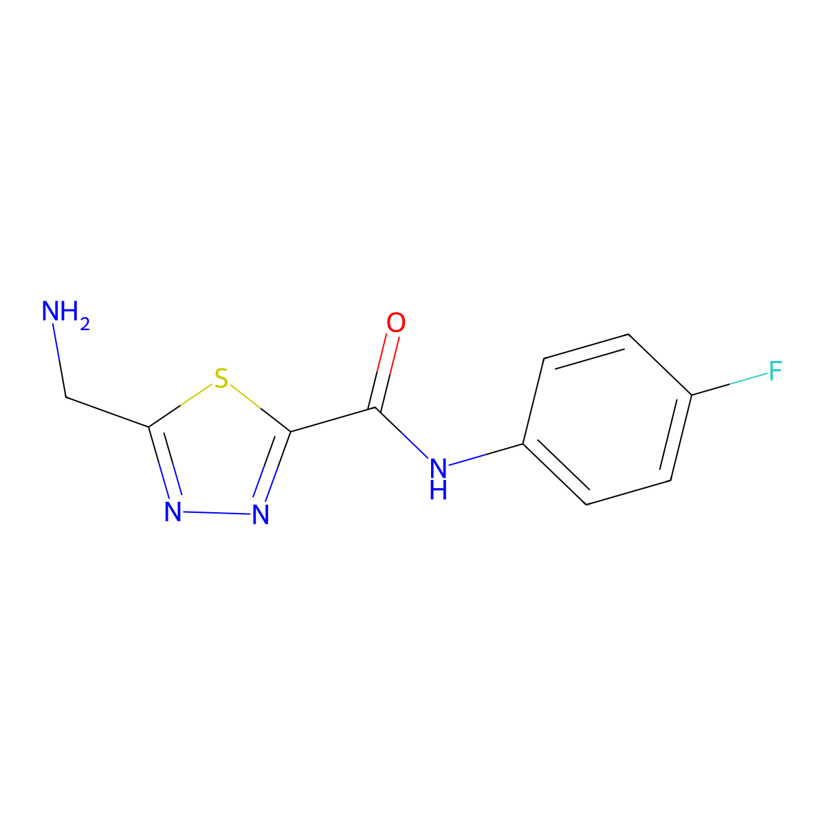 5-(Aminomethyl)-N-(4-fluorophenyl)-1,3,4-thiadiazole-2-carboxamide molecular structure, CAS 1217862-69-5