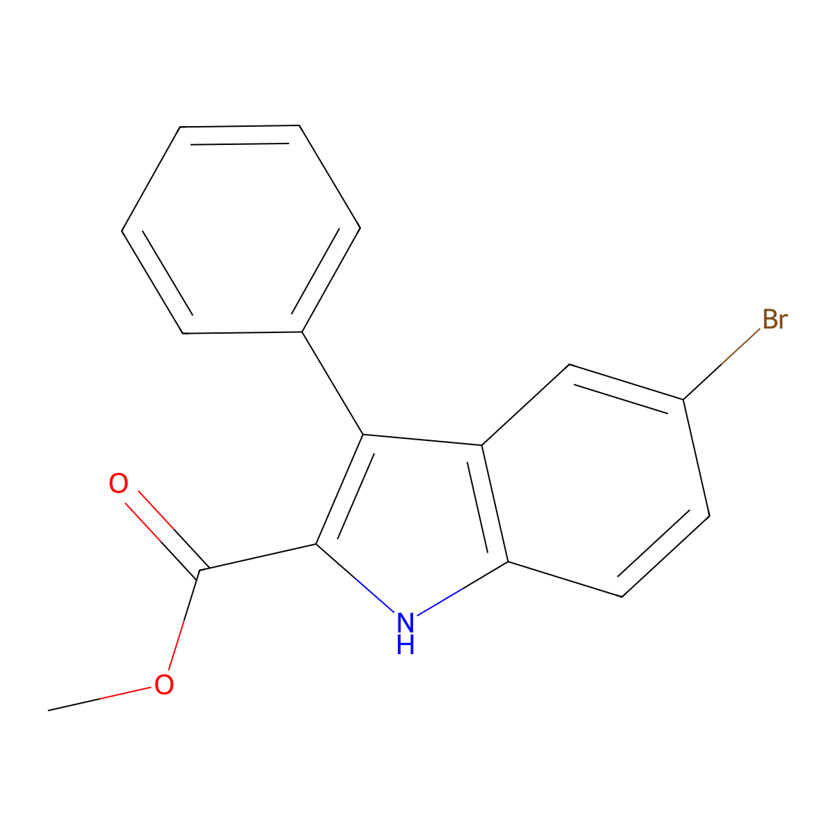Methyl 5-Bromo-3-phenyl-1H-indole-2-carboxylate molecular structure, CAS 1217862-75-3