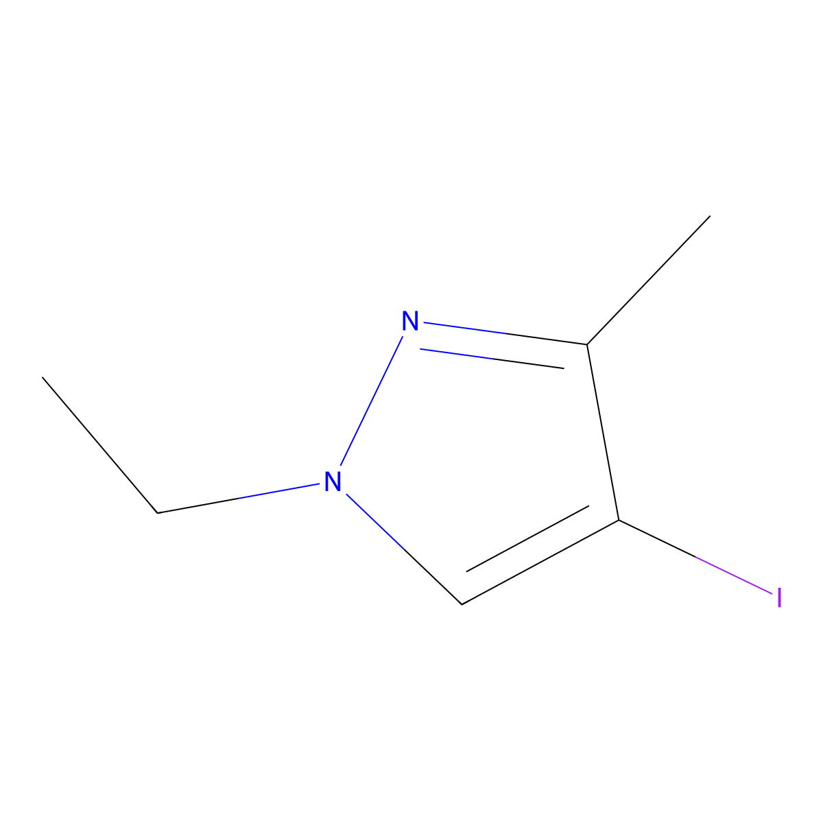 1-ethyl-4-iodo-3-methyl-1H-pyrazole molecular structure, CAS 1217862-79-7