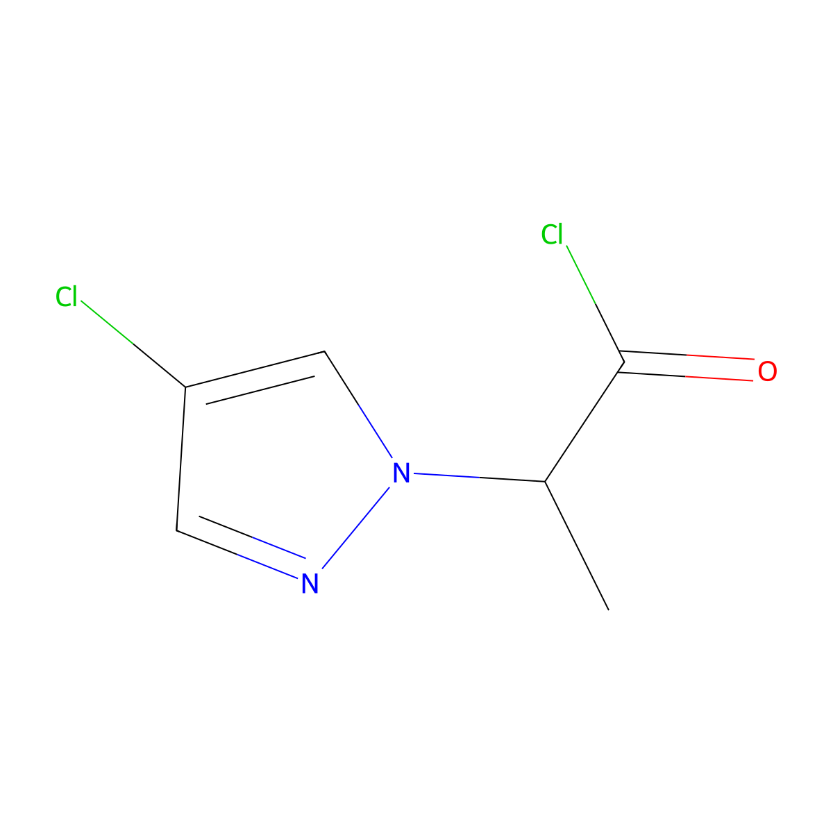 2-(4-Chloro-1H-pyrazol-1-yl)propanoyl chloride molecular structure, CAS 1217862-81-1