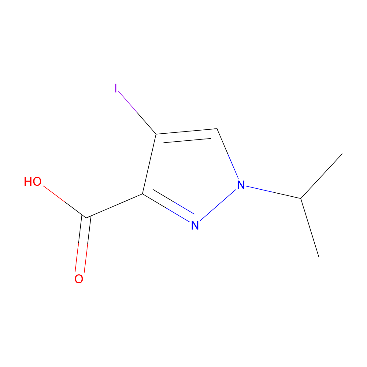 4-iodo-1-isopropyl-1H-pyrazole-3-carboxylic acid molecular structure, CAS 1217862-82-2