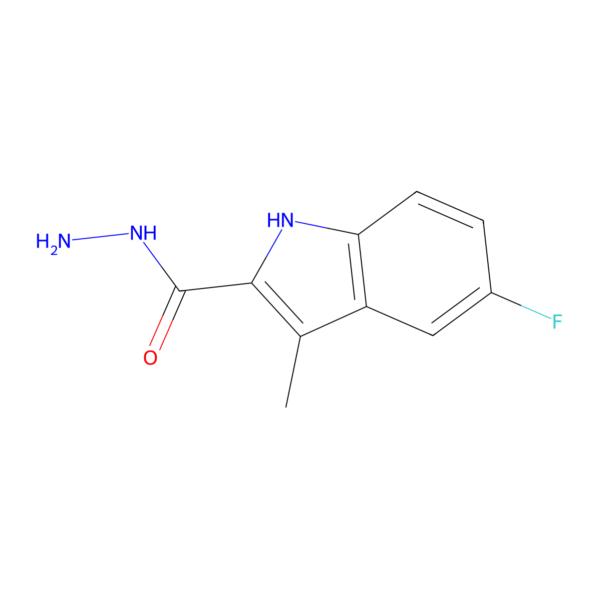5-Fluoro-3-methyl-1H-indole-2-carbohydrazide molecular structure, CAS 1217862-86-6