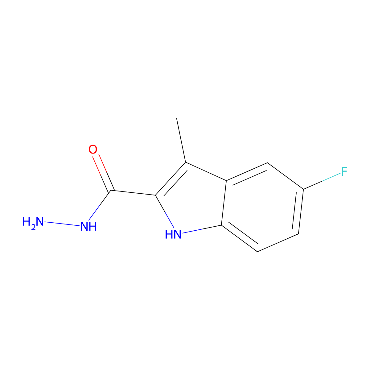 5-Fluoro-3-methyl-1H-indole-2-carbohydrazide molecular structure, CAS 1217862-86-6