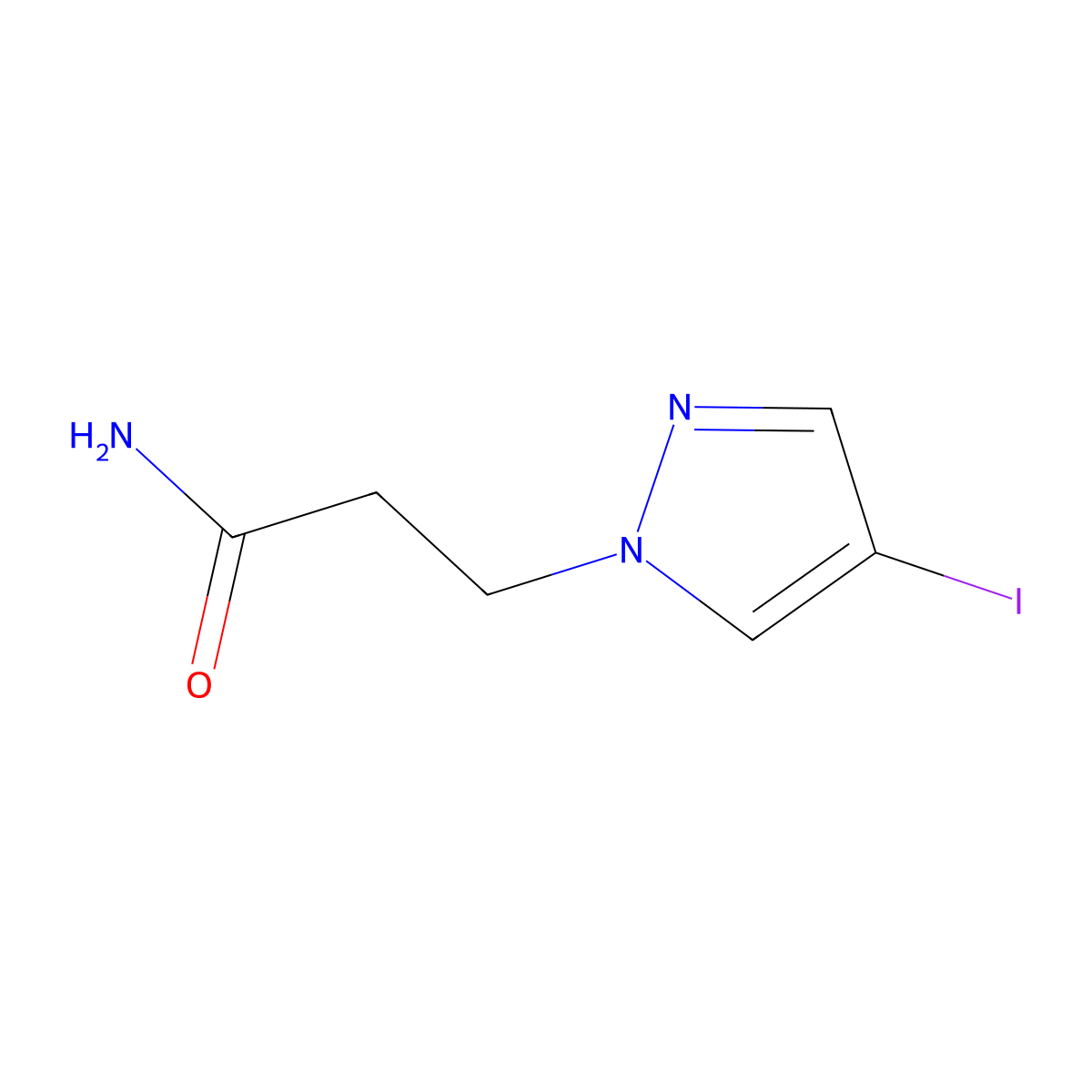 3-(4-iodo-1H-pyrazol-1-yl)propanamide molecular structure, CAS 1217862-88-8