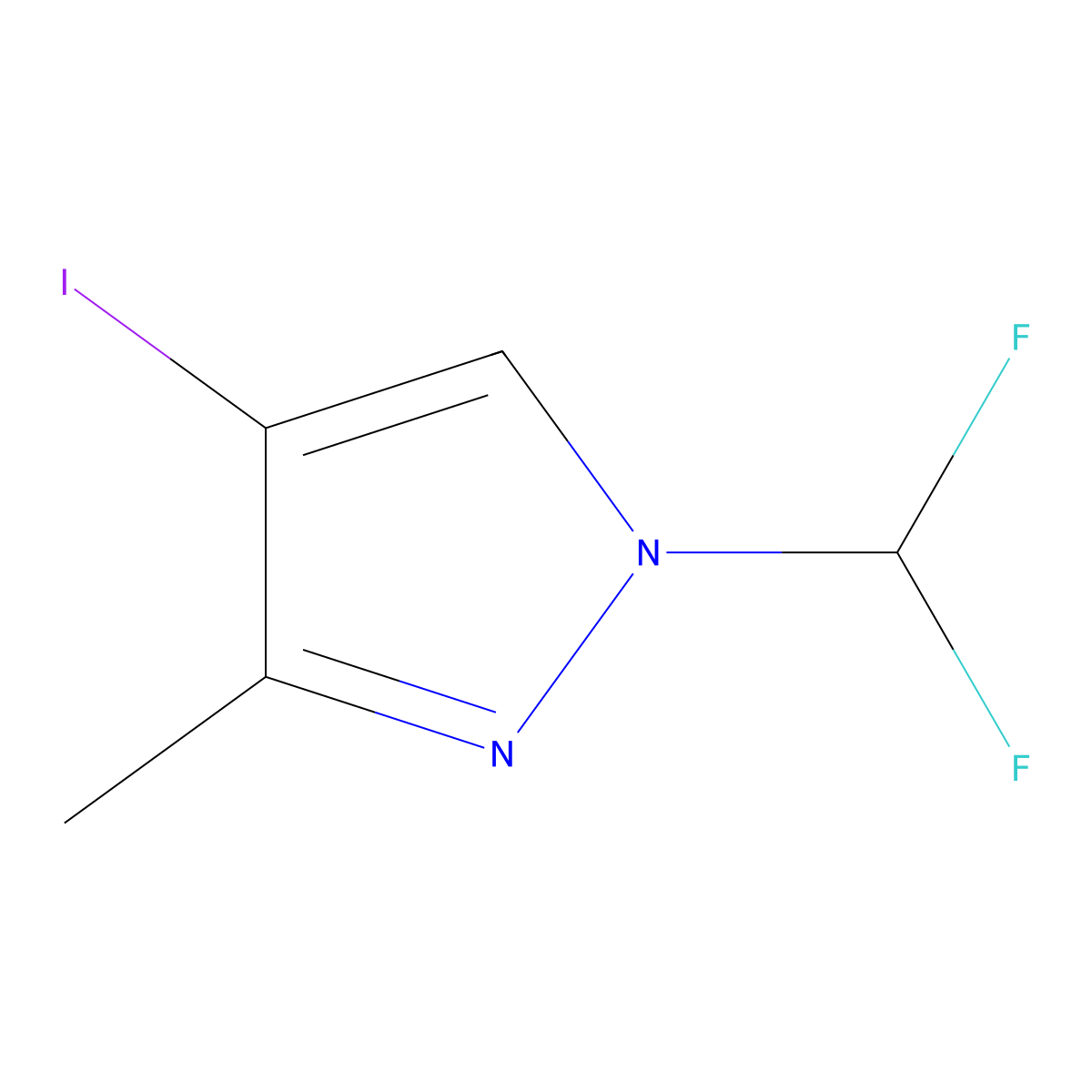 1-(Difluoromethyl)-4-Iodo-3-Methyl-1H-Pyrazole molecular structure, CAS 1217862-89-9