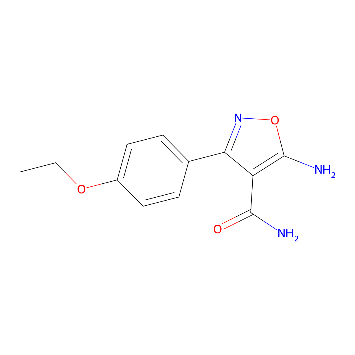 5-Amino-3-(4-ethoxyphenyl)isoxazole-4-carboxamide molecular structure, CAS 1217862-90-2