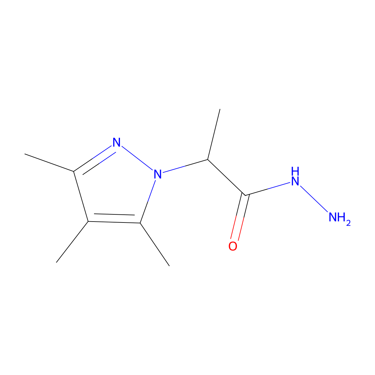 2-(3,4,5-Trimethyl-1H-pyrazol-1-yl)propanohydrazide molecular structure, CAS 1217862-91-3