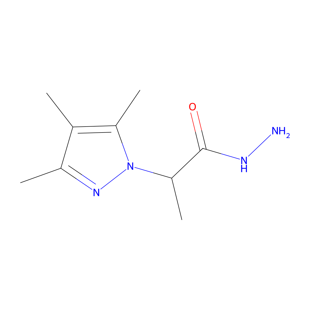 2-(3,4,5-Trimethyl-1H-pyrazol-1-yl)propanohydrazide molecular structure, CAS 1217862-91-3