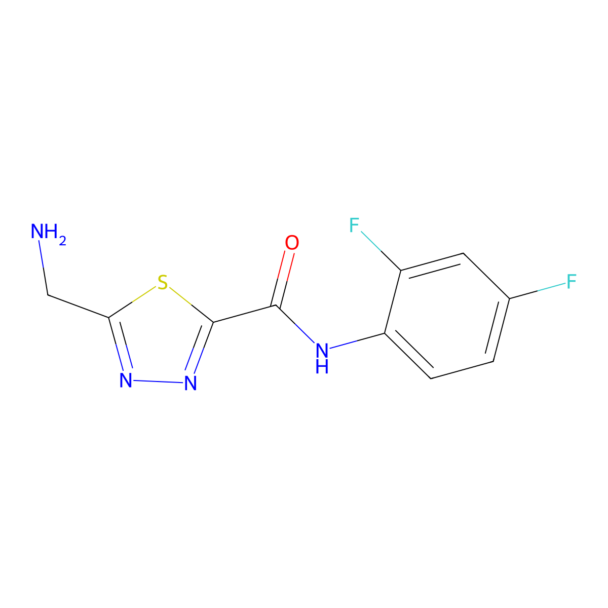 5-(aminomethyl)-N-(2,4-difluorophenyl)-1,3,4-thiadiazole-2-carboxamide molecular structure, CAS 1217862-93-5