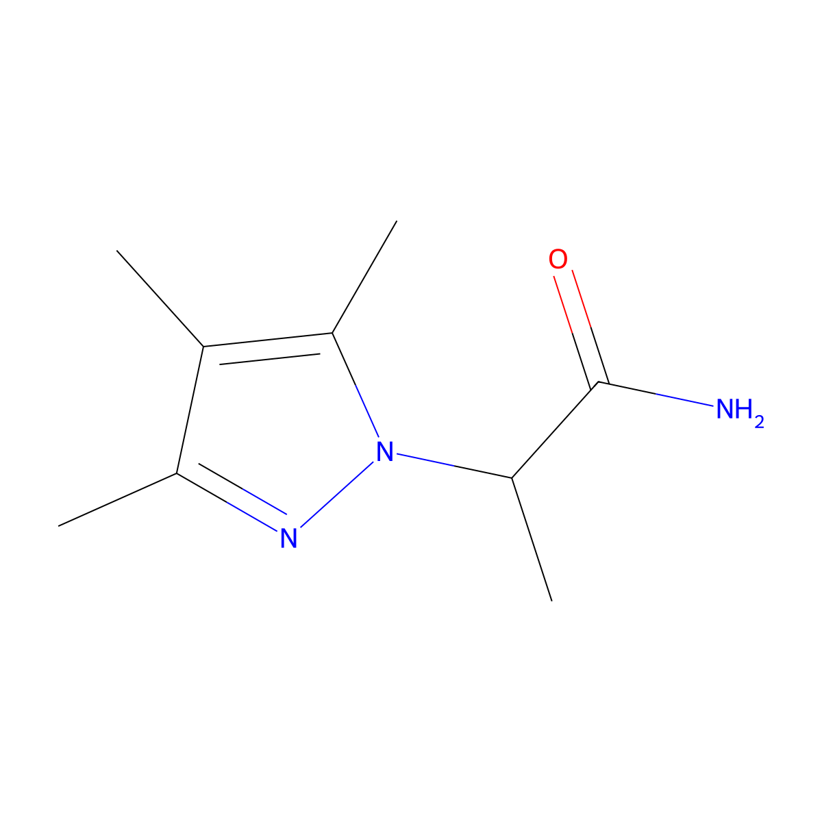 2-(3,4,5-Trimethyl-1H-pyrazol-1-yl)propanamide molecular structure, CAS 1217862-98-0