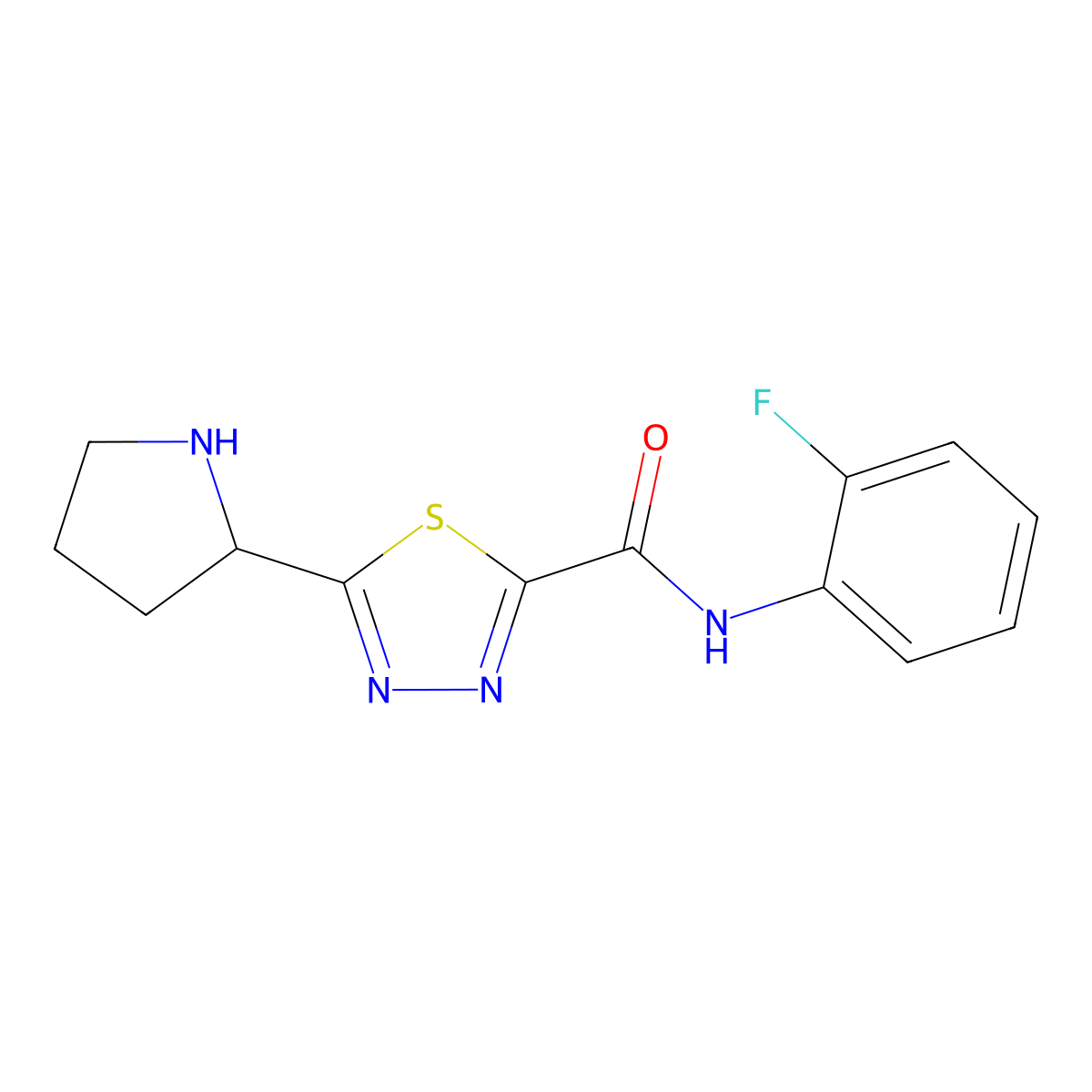 N-(2-Fluorophenyl)-5-pyrrolidin-2-yl-1,3,4-thiadiazole-2-carboxamide molecular structure, CAS 1217863-01-8