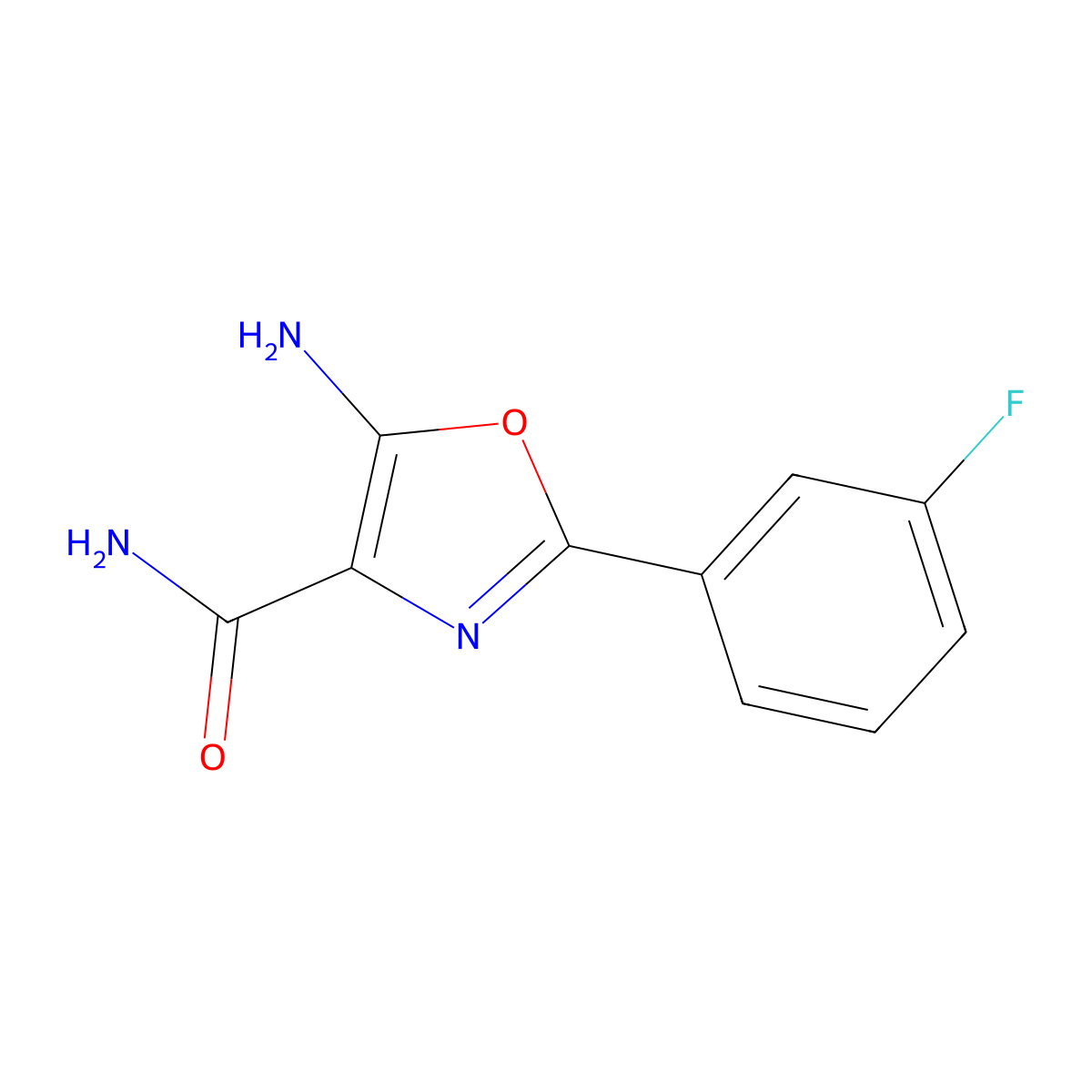 5-Amino-2-(3-fluorophenyl)-1,3-oxazole-4-carboxamide molecular structure, CAS 1217863-04-1
