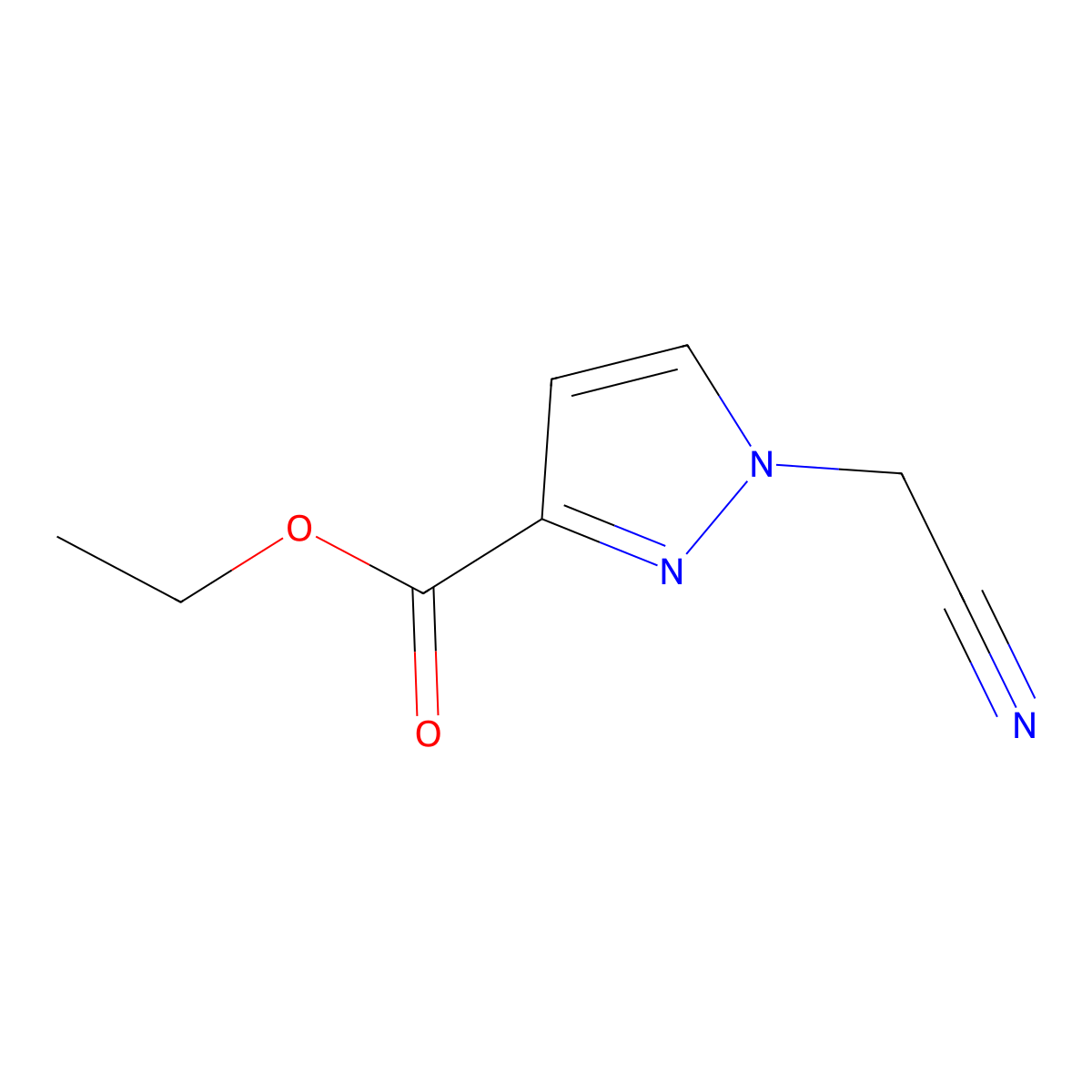ethyl 1-(cyanomethyl)-1H-pyrazole-3-carboxylate molecular structure, CAS 1217863-08-5