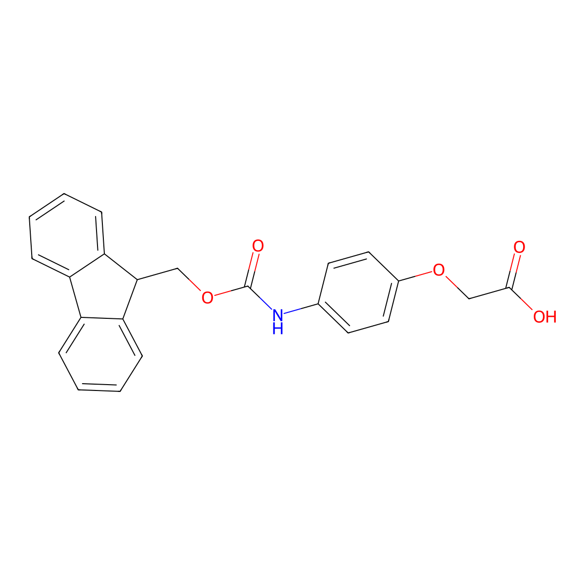 (4-{[(9H-Fluoren-9-ylmethoxy)carbonyl]-amino}phenoxy)acetic acid molecular structure, CAS 1217863-10-9