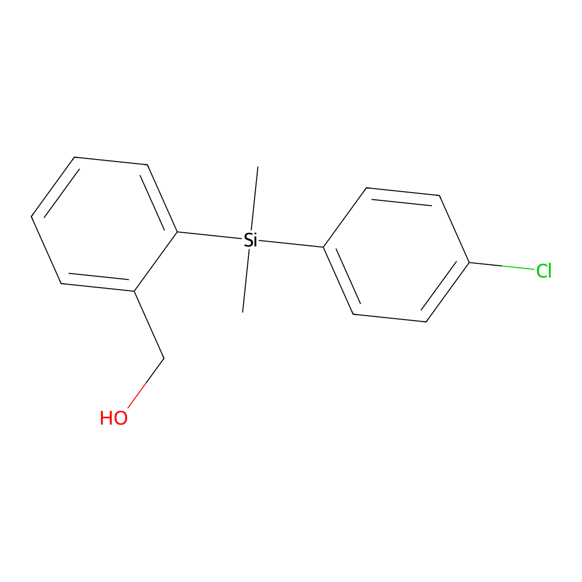 {2-[(4-Chlorophenyl)dimethylsilyl]phenyl}methanol molecular structure, CAS 1217863-25-6