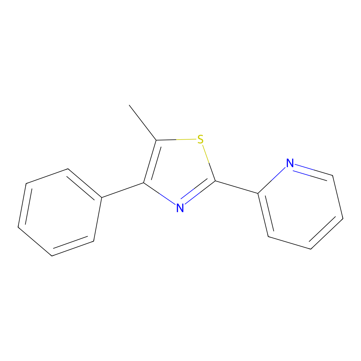 5-Methyl-4-phenyl-2-(2-pyridyl)thiazole molecular structure, CAS 1217863-27-8
