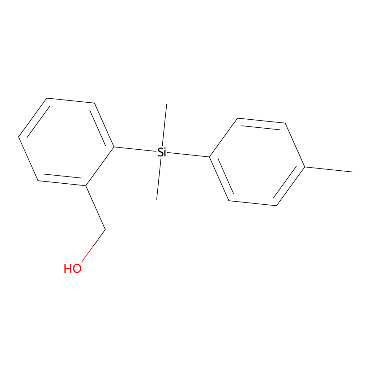 {2-[Dimethyl(4-methylphenyl)silyl]phenyl}methanol molecular structure, CAS 1217863-38-1