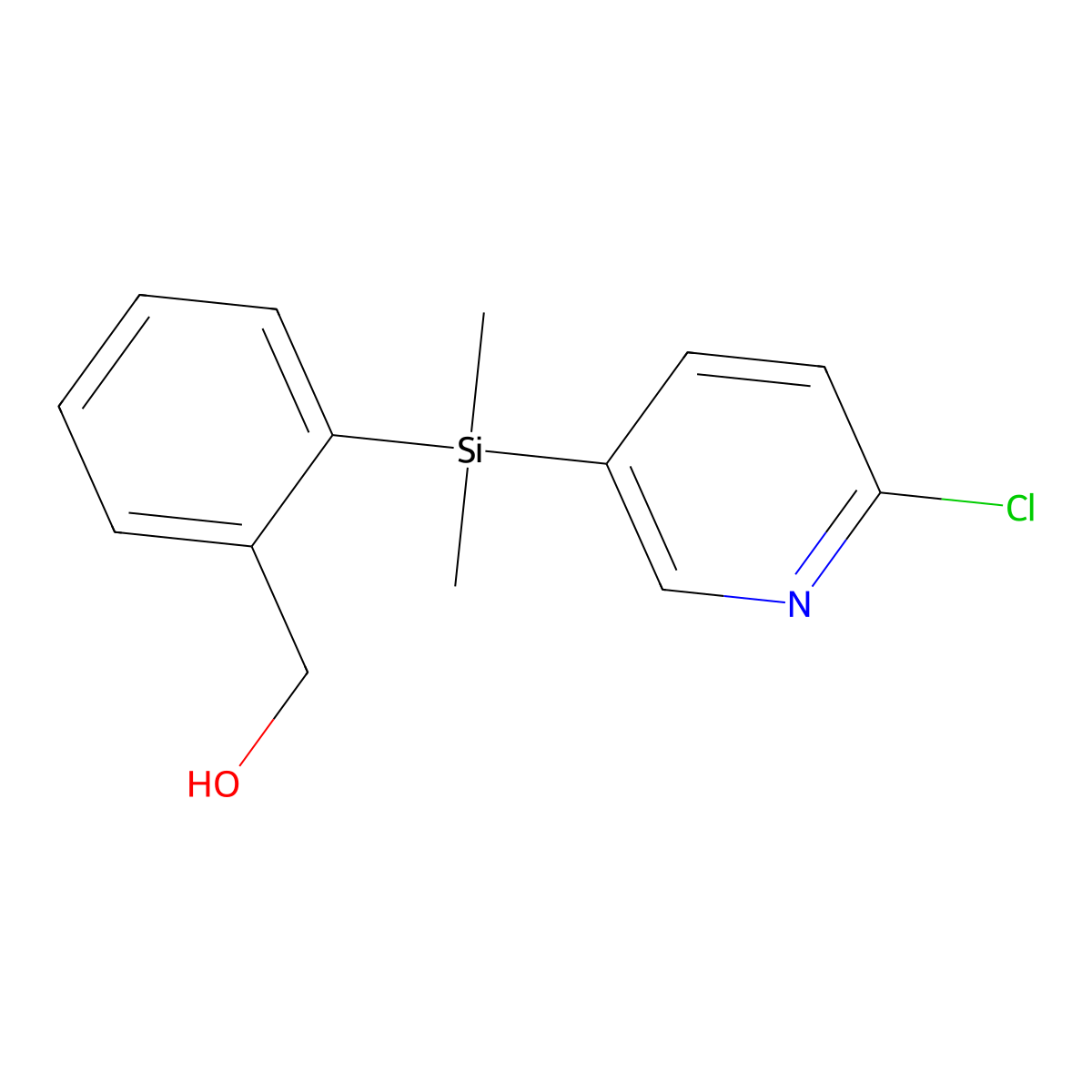(2-((6-Chloropyridin-3-yl)dimethylsilyl)phenyl)methanol molecular structure, CAS 1217863-45-0
